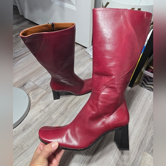 Giancarlo Paoli Mid Calf Boots Leather Rounded Toe Sz 36 Zip Up - Picture 3 of 16